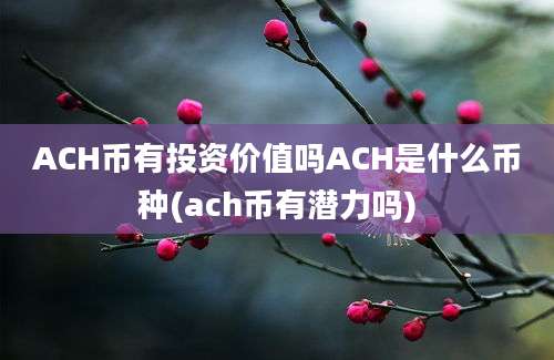 ACH币有投资价值吗ACH是什么币种(ach币有潜力吗)