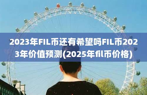 2023年FIL币还有希望吗FIL币2023年价值预测(2025年fil币价格)