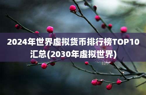 2024年世界虚拟货币排行榜TOP10汇总(2030年虚拟世界)