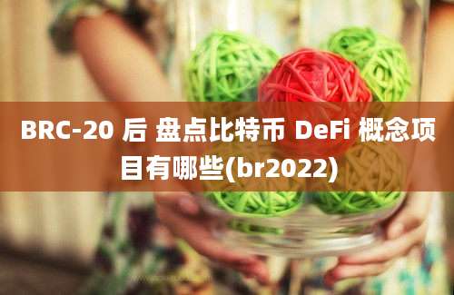 BRC-20 后 盘点比特币 DeFi 概念项目有哪些(br2022)