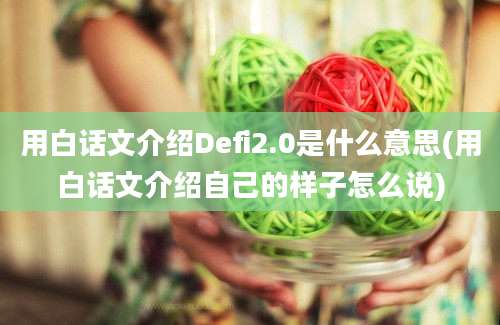 用白话文介绍Defi2.0是什么意思(用白话文介绍自己的样子怎么说)