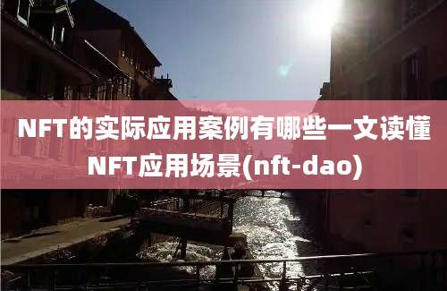 NFT的实际应用案例有哪些一文读懂NFT应用场景(nft-dao)