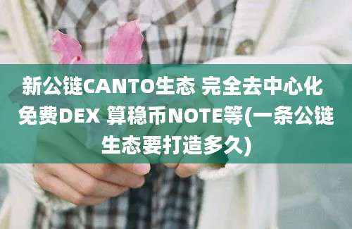 新公链CANTO生态 完全去中心化 免费DEX 算稳币NOTE等(一条公链生态要打造多久)