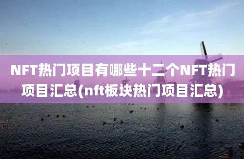 NFT热门项目有哪些十二个NFT热门项目汇总(nft板块热门项目汇总)