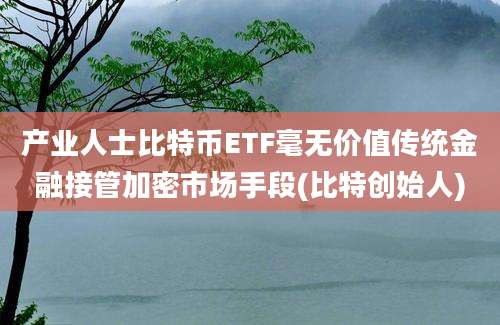 产业人士比特币ETF毫无价值传统金融接管加密市场手段(比特创始人)