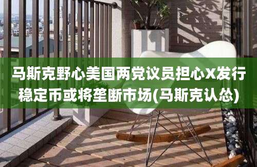 马斯克野心美国两党议员担心X发行稳定币或将垄断市场(马斯克认怂)