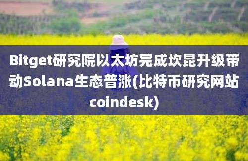 Bitget研究院以太坊完成坎昆升级带动Solana生态普涨(比特币研究网站coindesk)