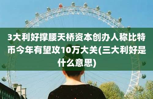 3大利好撑腰天桥资本创办人称比特币今年有望攻10万大关(三大利好是什么意思)