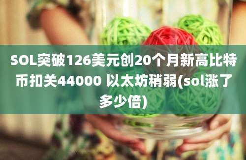 SOL突破126美元创20个月新高比特币扣关44000 以太坊稍弱(sol涨了多少倍)