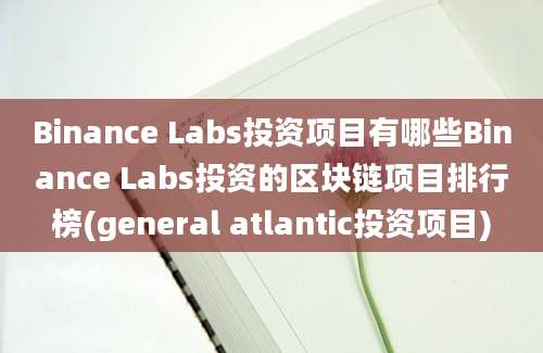 Binance Labs投资项目有哪些Binance Labs投资的区块链项目排行榜(general atlantic投资项目)