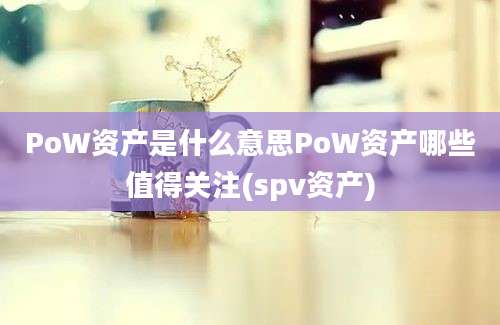 PoW资产是什么意思PoW资产哪些值得关注(spv资产)