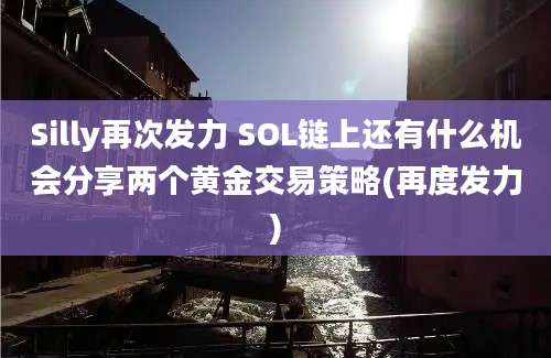 Silly再次发力 SOL链上还有什么机会分享两个黄金交易策略(再度发力)