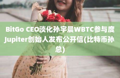 BitGo CEO淡化孙宇晨WBTC参与度Jupiter创始人发布公开信(比特币孙总)