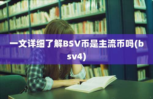 一文详细了解BSV币是主流币吗(bsv4)