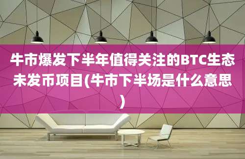 牛市爆发下半年值得关注的BTC生态未发币项目(牛市下半场是什么意思)