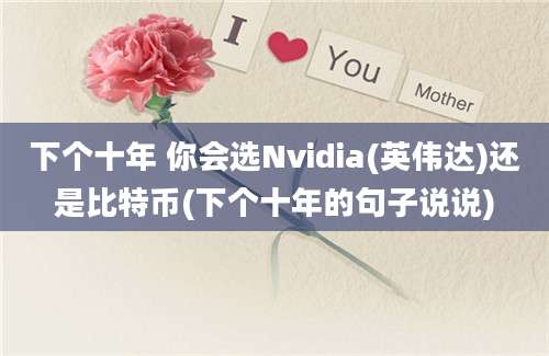 下个十年 你会选Nvidia(英伟达)还是比特币(下个十年的句子说说)