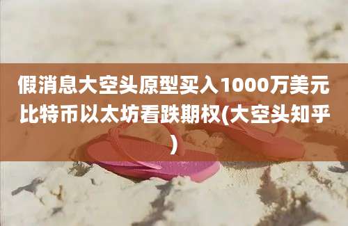 假消息大空头原型买入1000万美元比特币以太坊看跌期权(大空头知乎)