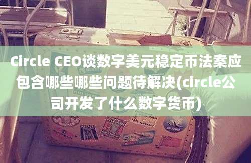 Circle CEO谈数字美元稳定币法案应包含哪些哪些问题待解决(circle公司开发了什么数字货币)