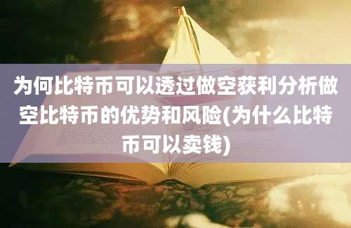 为何比特币可以透过做空获利分析做空比特币的优势和风险(为什么比特币可以卖钱)