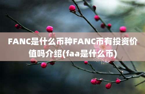 FANC是什么币种FANC币有投资价值吗介绍(faa是什么币)