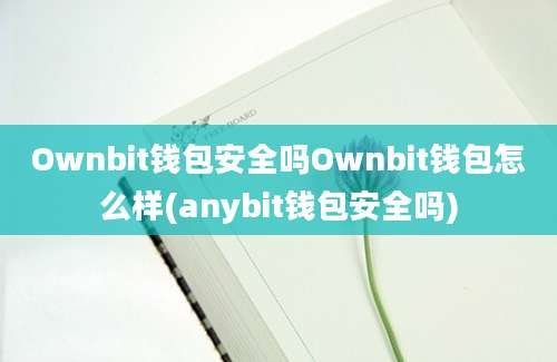 Ownbit钱包安全吗Ownbit钱包怎么样(anybit钱包安全吗)