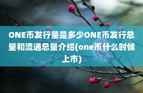 ONE币发行量是多少ONE币发行总量和流通总量介绍(one币什么时候上市)