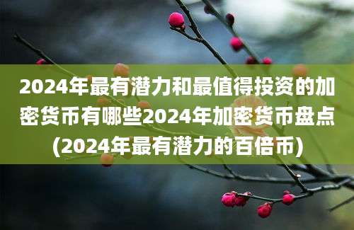 2024年最有潜力和最值得投资的加密货币有哪些2024年加密货币盘点(2024年最有潜力的百倍币)