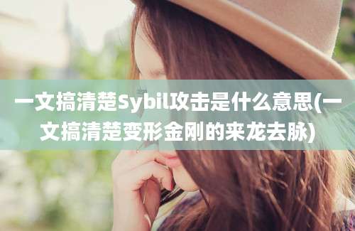 一文搞清楚Sybil攻击是什么意思(一文搞清楚变形金刚的来龙去脉)