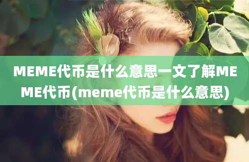 MEME代币是什么意思一文了解MEME代币(meme代币是什么意思)