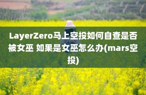 LayerZero马上空投如何自查是否被女巫 如果是女巫怎么办(mars空投)