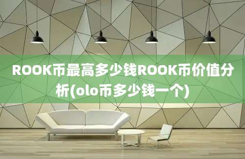 ROOK币最高多少钱ROOK币价值分析(olo币多少钱一个)