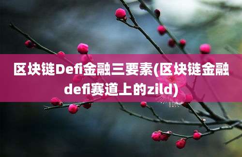 区块链Defi金融三要素(区块链金融defi赛道上的zild)