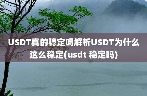 USDT真的稳定吗解析USDT为什么这么稳定(usdt 稳定吗)