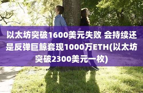 以太坊突破1600美元失败 会持续还是反弹巨鲸套现1000万ETH(以太坊突破2300美元一枚)