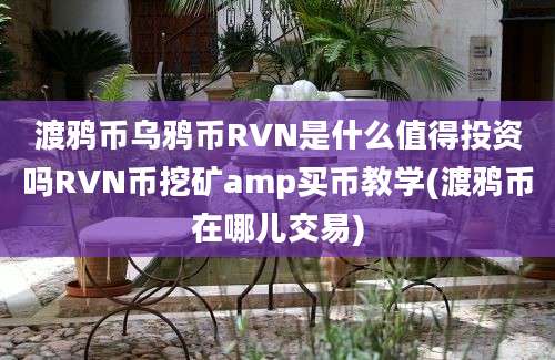 渡鸦币乌鸦币RVN是什么值得投资吗RVN币挖矿amp买币教学(渡鸦币在哪儿交易)