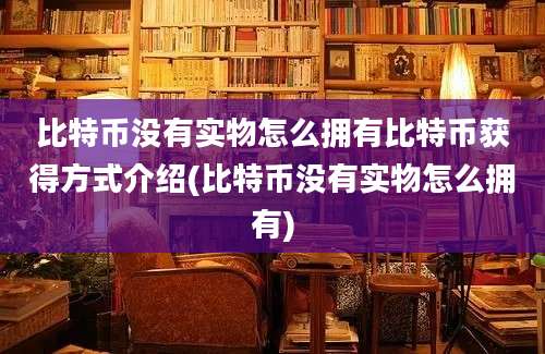 比特币没有实物怎么拥有比特币获得方式介绍(比特币没有实物怎么拥有)