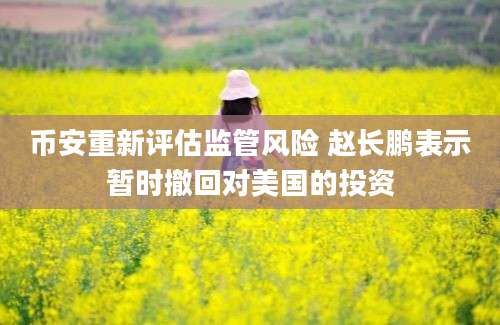 币安重新评估监管风险 赵长鹏表示暂时撤回对美国的投资