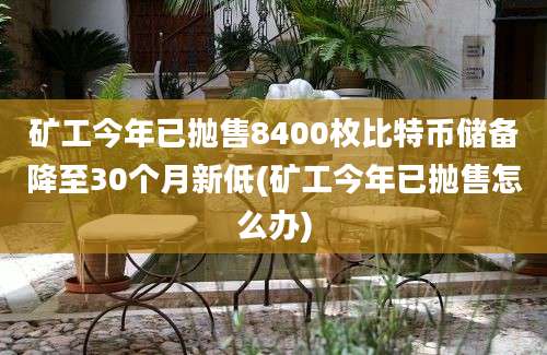 矿工今年已抛售8400枚比特币储备降至30个月新低(矿工今年已抛售怎么办)