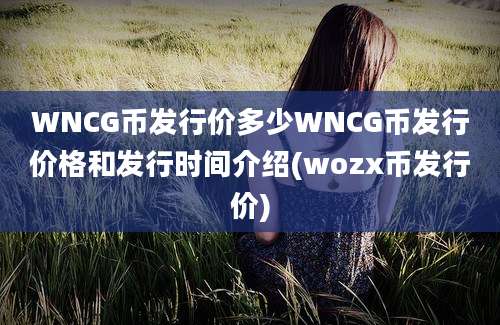 WNCG币发行价多少WNCG币发行价格和发行时间介绍(wozx币发行价)