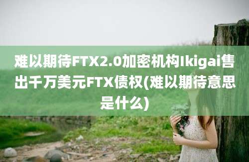 难以期待FTX2.0加密机构Ikigai售出千万美元FTX债权(难以期待意思是什么)