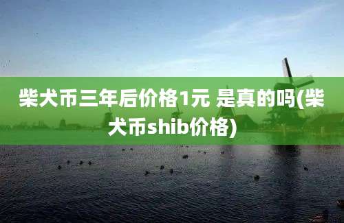 柴犬币三年后价格1元 是真的吗(柴犬币shib价格)