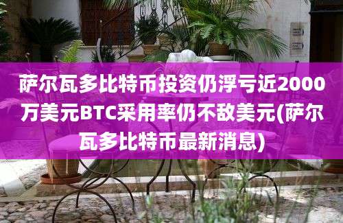 萨尔瓦多比特币投资仍浮亏近2000万美元BTC采用率仍不敌美元(萨尔瓦多比特币最新消息)