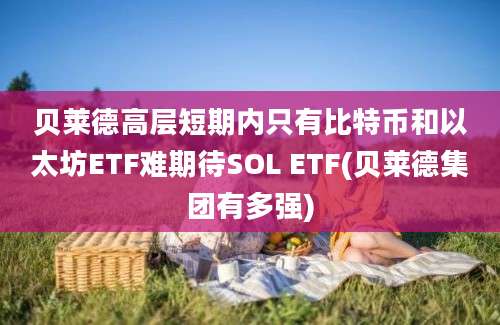 贝莱德高层短期内只有比特币和以太坊ETF难期待SOL ETF(贝莱德集团有多强)