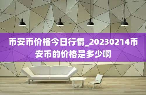 币安币价格今日行情_20230214币安币的价格是多少啊