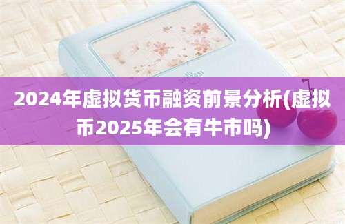 2024年虚拟货币融资前景分析(虚拟币2025年会有牛市吗)