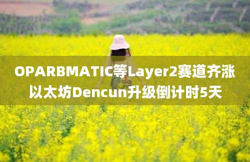 OPARBMATIC等Layer2赛道齐涨以太坊Dencun升级倒计时5天