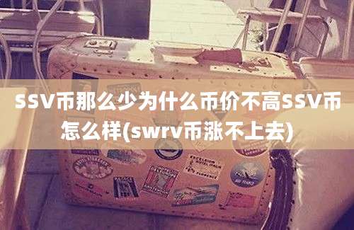 SSV币那么少为什么币价不高SSV币怎么样(swrv币涨不上去)