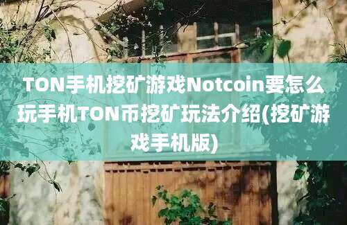 TON手机挖矿游戏Notcoin要怎么玩手机TON币挖矿玩法介绍(挖矿游戏手机版)