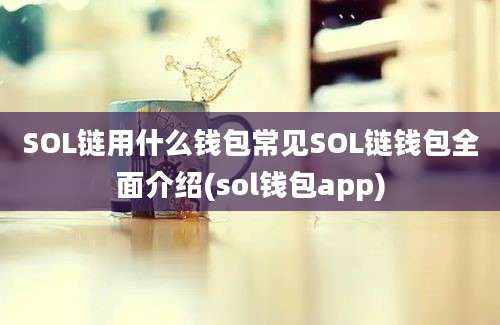 SOL链用什么钱包常见SOL链钱包全面介绍(sol钱包app)