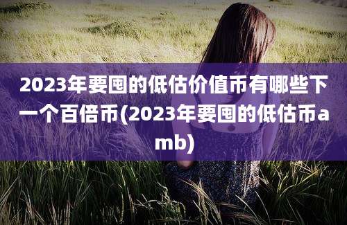 2023年要囤的低估价值币有哪些下一个百倍币(2023年要囤的低估币amb)